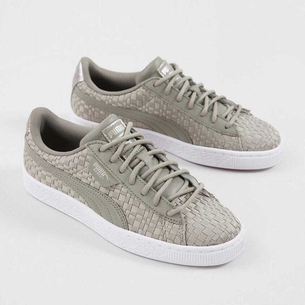 Puma Basket Woven Satin & Leather Sneaker 7.5
